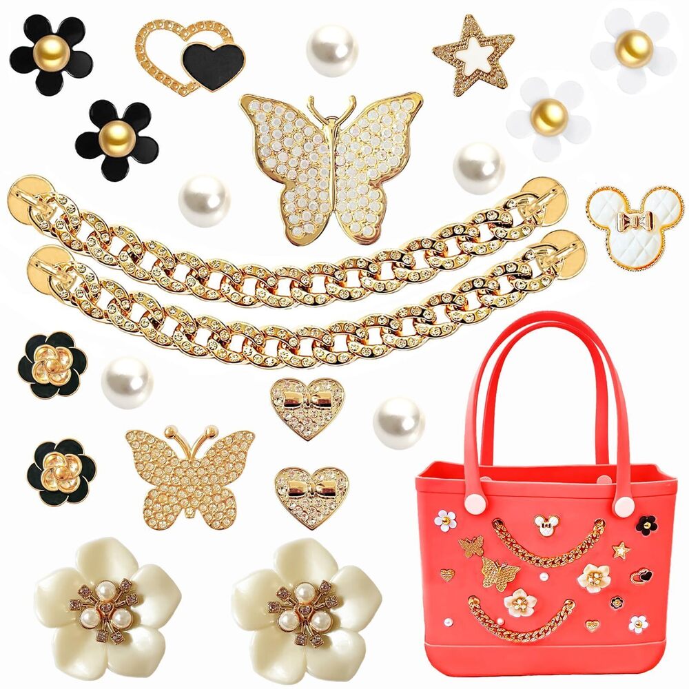 9682 Charms for Bogg Bag,Butterfly Flowers for Bogg Bag Accessories Bling